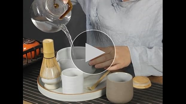 Amazon｜抹茶碗 ホワイト 約奥12cm×高6.7cm 焼締め手付抹茶碗